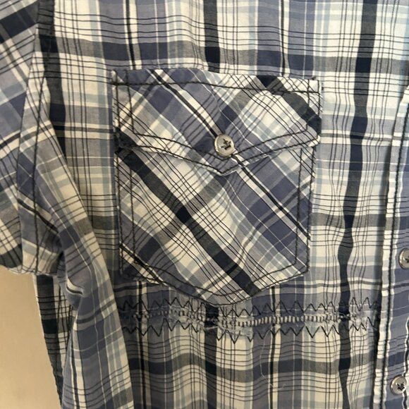 English Laundry Plaid and Embroidered Western Shirt - Picture 4 of 8